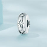 925 Sterling Silver Pointed Star Zircon Bracelet - Side View