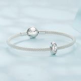 925 Sterling Silver Pointed Star Zircon Bracelet - 45-Degree Angle