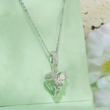 925 Sterling Silver Green Butterfly Pendant For Diy Bracelets - Side View