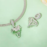 925 Sterling Silver Green Butterfly Pendant For Diy Bracelets - 45-Degree Angle