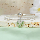 925 Sterling Silver Green Butterfly Pendant For Diy Bracelets - Rear View