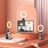 Desktop Ring Fill Light with Multi-function Bracket - 3000-6500k - Side View