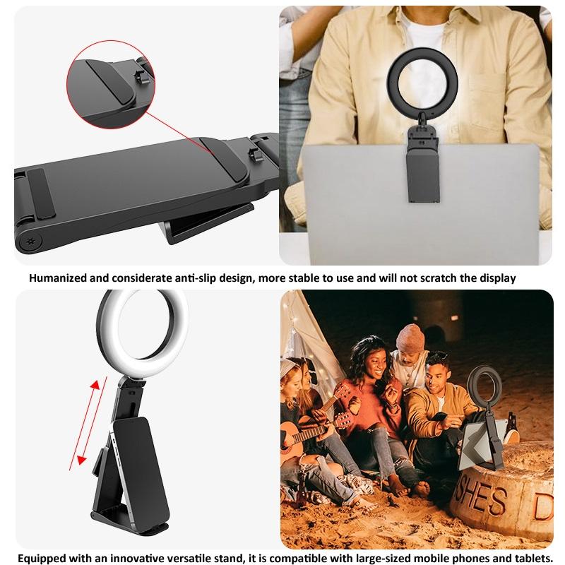 Desktop Ring Fill Light with Multi-function Bracket - 3000-6500k