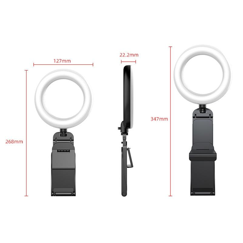 Desktop Ring Fill Light with Multi-function Bracket - 3000-6500k