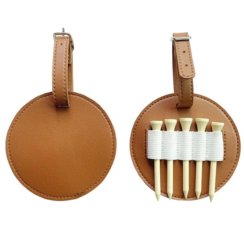 Double-sided Leather Golf Spike Insert Bag - Outdoor Waist Hanging Storage - Double-Sided Black