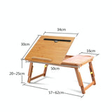 Foldable Laptop Desk for Bed - Lazy Computer Table with Card Slot - Side View