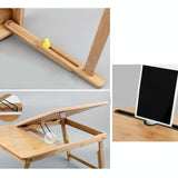 Foldable Laptop Desk for Bed - Lazy Computer Table with Card Slot - Close-Up Angle