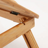 Foldable Laptop Desk for Bed - Lazy Computer Table with Card Slot - Low Angle
