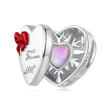 925 Sterling Silver Heart Bracelet With Openable Gift Box - Front View