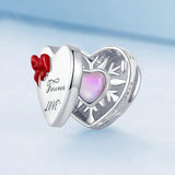 925 Sterling Silver Heart Bracelet With Openable Gift Box - Side View