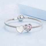 925 Sterling Silver Heart Bracelet With Openable Gift Box - 45-Degree Angle