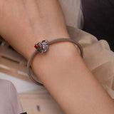 925 Sterling Silver Heart Bracelet With Openable Gift Box - Rear View