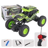 Charging Remote Control Car Toy For Kids - Small Green Off-Road Vehicle - Side View