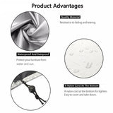 Waterproof Outdoor Furniture Cover - 242x162x100cm - 45-Degree Angle