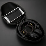 Gray Headphone Storage Bag - Universal Organizer - Close-Up Angle
