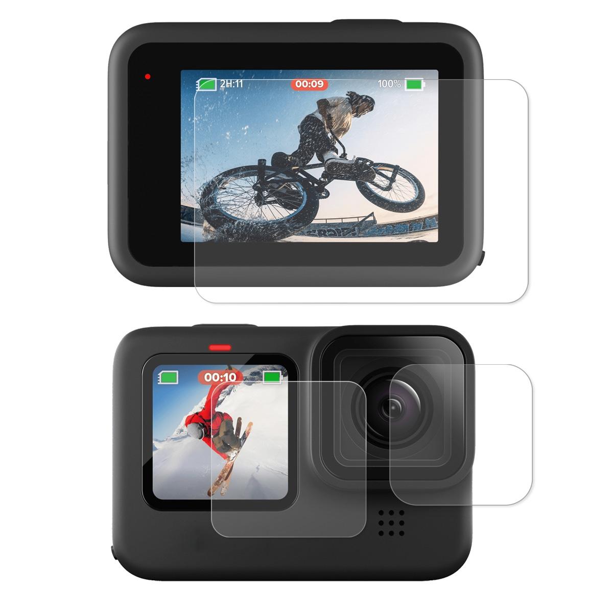 Hat Prince 3-in-1 Tempered Glass Screen Protector for Gopro Hero 10 - 0.2mm