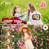 32g Instant Camera with 2.4 Display & Card Reader for Kids - 1200w Blue - Standard Pink - Low Angle