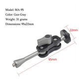 Yj Magic Arm Bracket Mount With 1 / 4 Inch Ball Head - Gun Gray - Side View