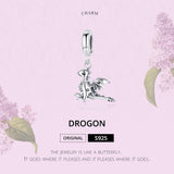 925 Sterling Silver Drogon Dinosaur Charm For Diy Bracelets - Top-Down View