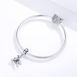 925 Sterling Silver Drogon Dinosaur Charm For Diy Bracelets - Low Angle