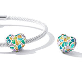 925 Sterling Silver Colorful Heart Beads For Diy Bracelets & Necklaces - Rear View