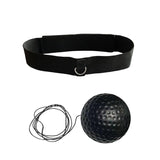 Indoor Boxing Reflex Training Ball With Headband - Black Pu Speed Ball - Pu Ball Black - Front View