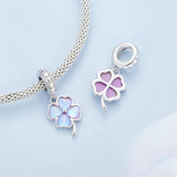 925 Sterling Silver Symphony Clover Pendant For Diy Bracelets - Rear View