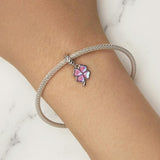 925 Sterling Silver Symphony Clover Pendant For Diy Bracelets - Close-Up Angle