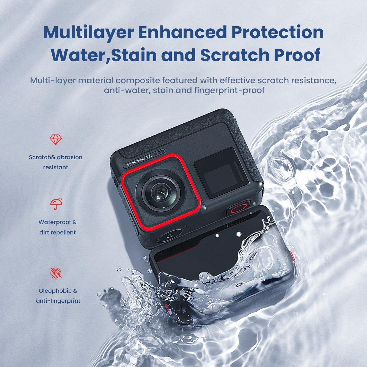 Tempered Film Protective Stickers for Insta360 Ace Amagisn Sports Camera - 3 In 1