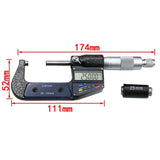 Electronic Digital Micrometer - 25-50mm 0.001mm Resolution - Side View
