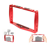 Diving Dual Handheld Grip Bracket Stabilizer Extension Phone Clamp Camera Rig Cage Underwater Case For Gopro Hero9 /8 /7 - Red - Front View