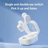 Black Wireless Earphones with Charging Case - Close-Up Angle