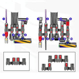 Vacuum Cleaner Storage Rack Extension Bracket for Dyson V7-v15 - 1 Pair - Top-Down View