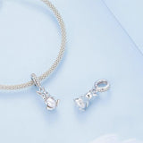 925 Sterling Silver Platinum Rabbit Pearl Bracelet - Side View