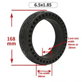 Electric Scooter Tire - 6.5x1.85 Solid Honeycomb Design - Side View