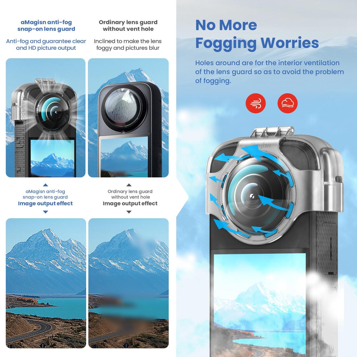 Amagisn Protective Lens Guard for Insta360 X3 Camera - Lens Guard
