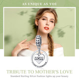 925 Sterling Silver Mothers Love Bead For Diy Bracelet Perfect Mother'S Day Gift Style - Bead - Top-Down View