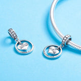 925 Sterling Silver Mothers Love Bead For Diy Bracelet Perfect Mother'S Day Gift Style - Bead - Rear View