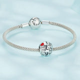 925 Sterling Silver Colourful Family Bracelet - Top-Down View