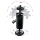 Universal Dual Ballhead Cold Shoe Mount for Action Cameras - Side View