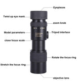 High Definition Monocular Telescope - 10-300X40 Bak4 Prism - Rear View