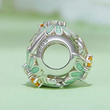 925 Sterling Silver Green Gradient Daisy Bee Bracelet - Top-Down View