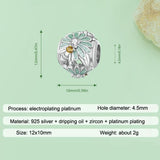 925 Sterling Silver Green Gradient Daisy Bee Bracelet - Low Angle