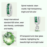 925 Sterling Silver Green Tree Life Pendant Bracelet - Top-Down View