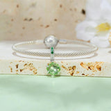 925 Sterling Silver Green Tree Life Pendant Bracelet - Rear View