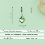 925 Sterling Silver Green Tree Life Pendant Bracelet - Low Angle