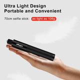 70cm Straight Pull Selfie Stick for Sports Cameras with 3 Jaw Screw - Single Rod