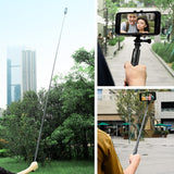 70cm Straight Pull Selfie Stick for Sports Cameras with 3 Jaw Screw - Single Rod