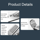 Foldable Aluminum Laptop Stand with Heat Dissipation - Rear View