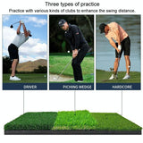 Indoor Golf Practice Pad - 3-in-1 Swing Mat for Hitting and Chipping - 30X60Cm - Rear View